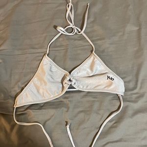 Silver triangle bathing suit top